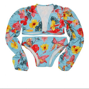 Floral Long Sleeve Swimsuit Similar to Pat Bo